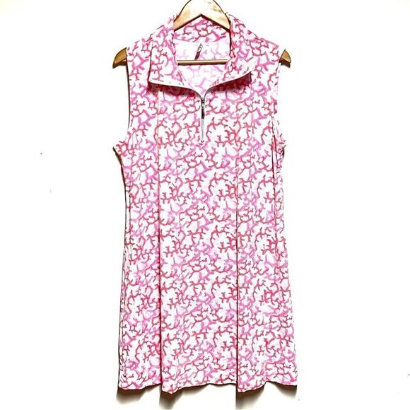 NWOT Lulu B Quarter Zip Dress Sleeveless Pink Coral Sz 1X - Picture 1 of 6